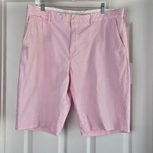 Polo Ralph Lauren Shorts Mens Size‎ 38 Pink White Stripes Seersucker Preppy Golf